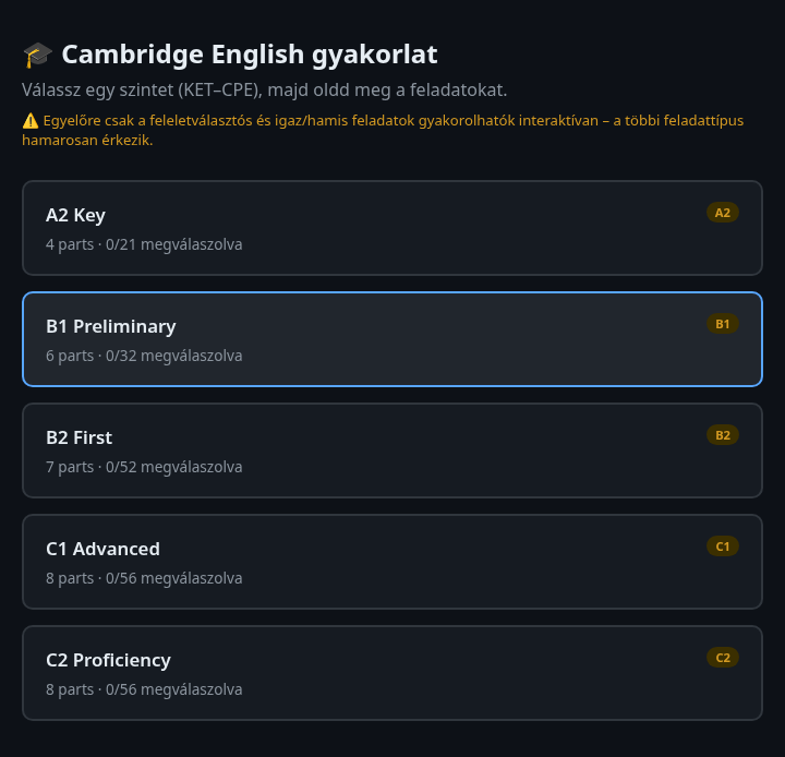 Érettségi, Cambridge, Euro nyelvvizsga előnézete